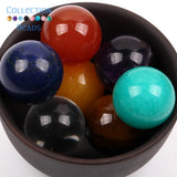 7 PCS 16mm Natural Chakra Tumbled Sphere Crystal Ball Healing Stone