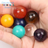7 PCS 16mm Natural Chakra Tumbled Sphere Crystal Ball Healing Stone