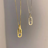 925 Silver Necklace Geometric Pendant Chain Women's Jewelry