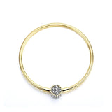 925 Silver Sunflower Diamond Snake Bone Chain Bracelet
