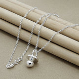925 Sterling Silver Baby Pacifier Round Pendant Necklace
