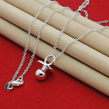 925 Sterling Silver Baby Pacifier Pendant Necklace for Women Girl