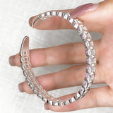 S999 Sterling Silver Hollow Bracelet Ladies Open Bracelet Niche Birthday Gift