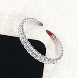 S999 Sterling Silver Hollow Bracelet Ladies Open Bracelet Niche Birthday Gift