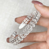 S999 Sterling Silver Hollow Bracelet Ladies Open Bracelet Niche Birthday Gift