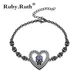 Heart Skull Bracelet Zircon Crystals Jewelry Gift