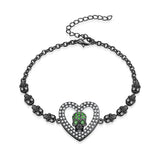 Heart Skull Bracelet Zircon Crystals Jewelry Gift