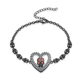 Heart Skull Bracelet Zircon Crystals Jewelry Gift