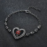 Heart Skull Bracelet Zircon Crystals Jewelry Gift