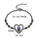 Heart Skull Bracelet Zircon Crystals Jewelry Gift