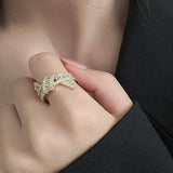 Flash Knuckles Zircon Ring 14K Plated Bridal Gift