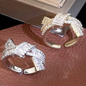 Flash Knuckles Zircon Ring 14K Plated Bridal Gift