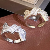Flash Knuckles Zircon Ring 14K Plated Bridal Gift