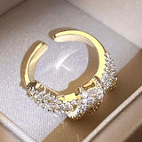 Flash Knuckles Zircon Ring 14K Plated Bridal Gift