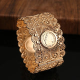 French Coin Plated Bracelet Open Cuff Bracelet Ladies