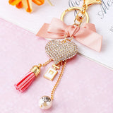 Heart Crystal Rhinestone Key Chain Holder Bag Pendant