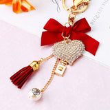 Heart Crystal Rhinestone Key Chain Holder Bag Pendant