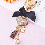 Heart Crystal Rhinestone Key Chain Holder Bag Pendant