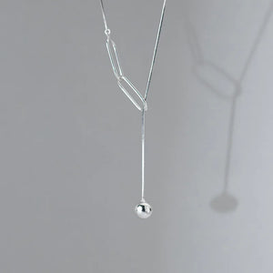 925 Silver Single Bead Oval Necklace Gift for Women