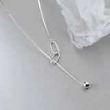 925 Silver Single Bead Oval Necklace Gift for Women