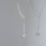 925 Silver Single Bead Oval Necklace Gift for Women