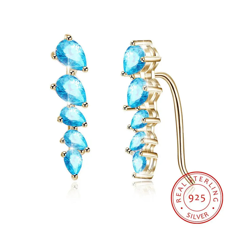 925 Silver CZ Stud Earrings Clear CZ Jewelry