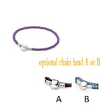 S925 Classic Flat/Round Head Leather Rope Bracelet DIY Jewelry