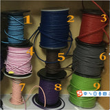 S925 Classic Flat/Round Head Leather Rope Bracelet DIY Jewelry
