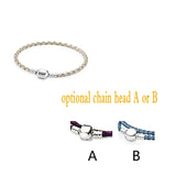 S925 Classic Leather Rope Bracelet Romantic DIY Jewelry Gift
