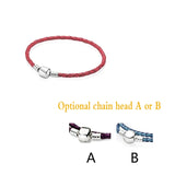 S925 Classic Leather Rope Bracelet Romantic DIY Jewelry Gift