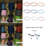 S925 Classic Flat/Round Head Leather Rope Bracelet DIY Jewelry