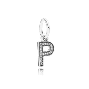 S925 Sterling Silver Zircon 26 Letters Series Pendant Accessories