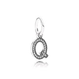 S925 Sterling Silver Zircon 26 Letters Series Pendant Accessories
