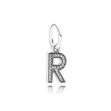 S925 Sterling Silver Zircon 26 Letters Series Pendant Accessories