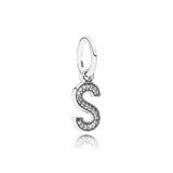 S925 Sterling Silver Zircon 26 Letters Series Pendant Accessories