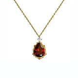 Silver Water Drop Ruby Necklace Pendant Charming Charm Ladies Wedding Party