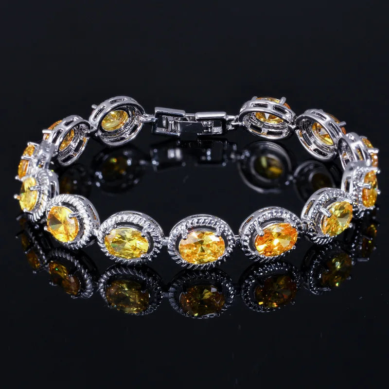Pink Cubic Zirconia Wedding Bracelet for Women