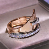 Zircon Surrounding Rose Wedding Ring for Women