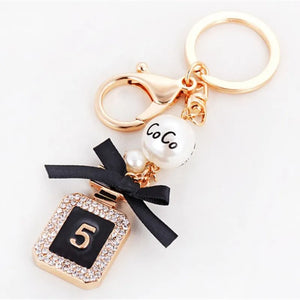 Perfume Bottle Keychain Key Ring Holder Keyrings Women