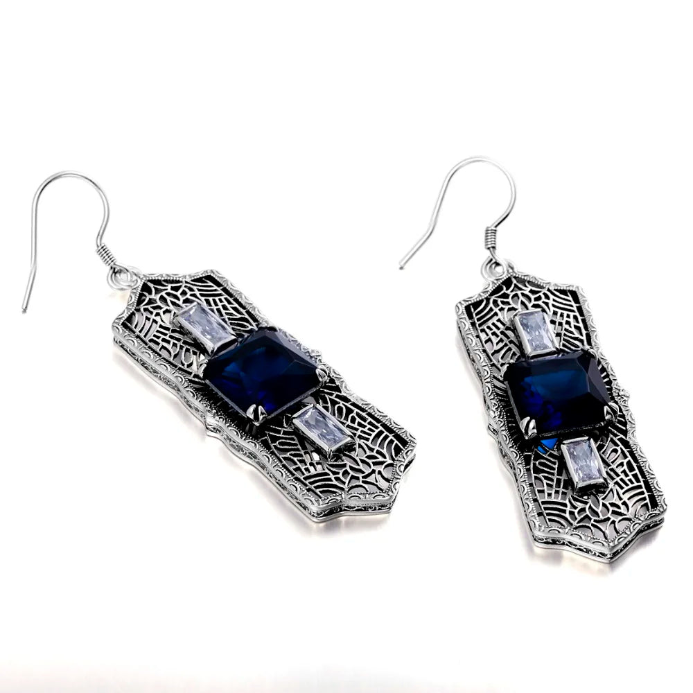 Crystal Rhinestone Drop Earrings Vintage Style Jeweled Pendientes