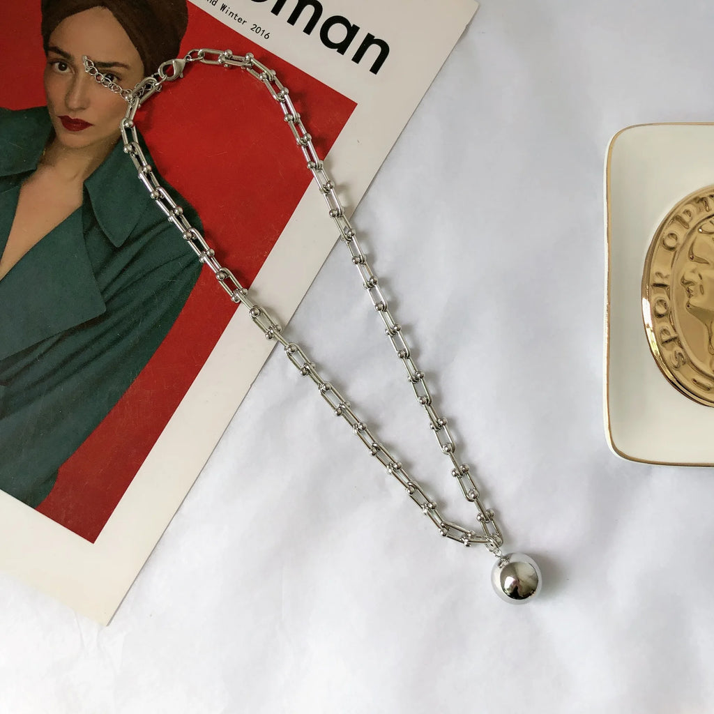 Vintage Punk U Chains Choker Necklace for Women