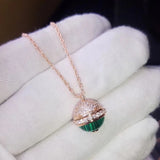 925 Sterling Silver Colorful Ball Rose Necklace Jewelry Party Jewelry