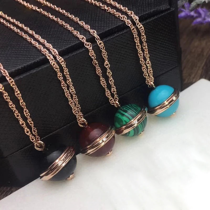 925 Sterling Silver Colorful Ball Rose Necklace Jewelry Party Jewelry