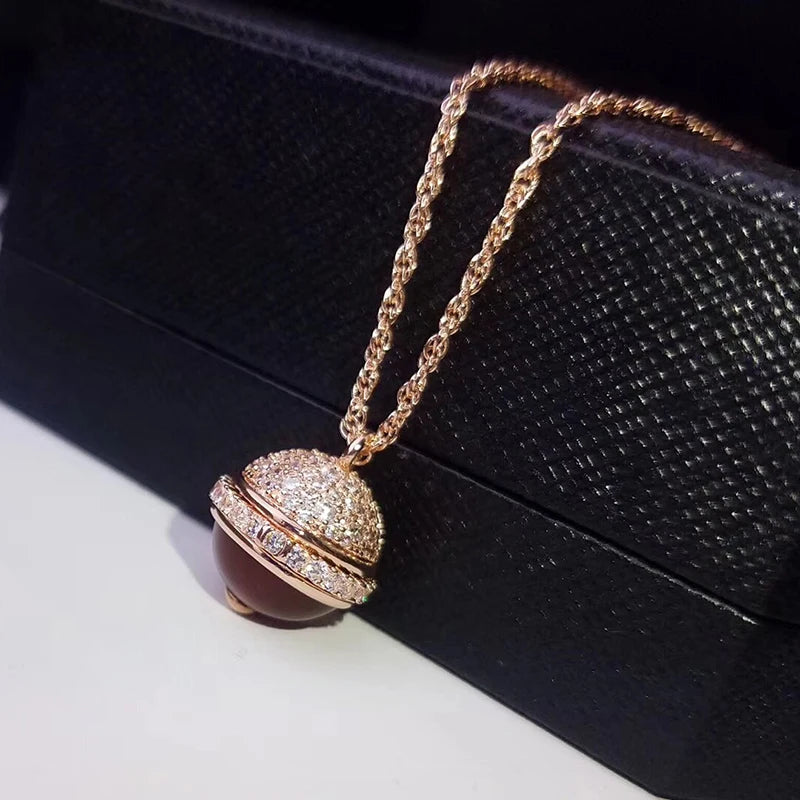 925 Sterling Silver Colorful Ball Rose Necklace Jewelry Party Jewelry