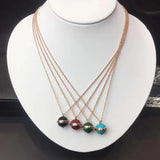 925 Sterling Silver Colorful Ball Rose Necklace Jewelry Party Jewelry