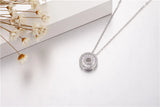 Round Zircon Cz Silver Pendant with Necklace for Women