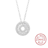 Round Zircon Cz Silver Pendant with Necklace for Women
