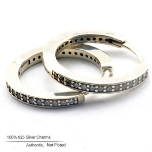 Sterling Silver Signature Hoop Earrings 925 Jewelry for Women