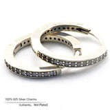 Sterling Silver Signature Hoop Earrings 925 Jewelry for Women