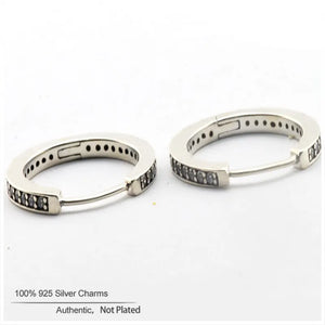 Sterling Silver Signature Hoop Earrings 925 Jewelry for Women